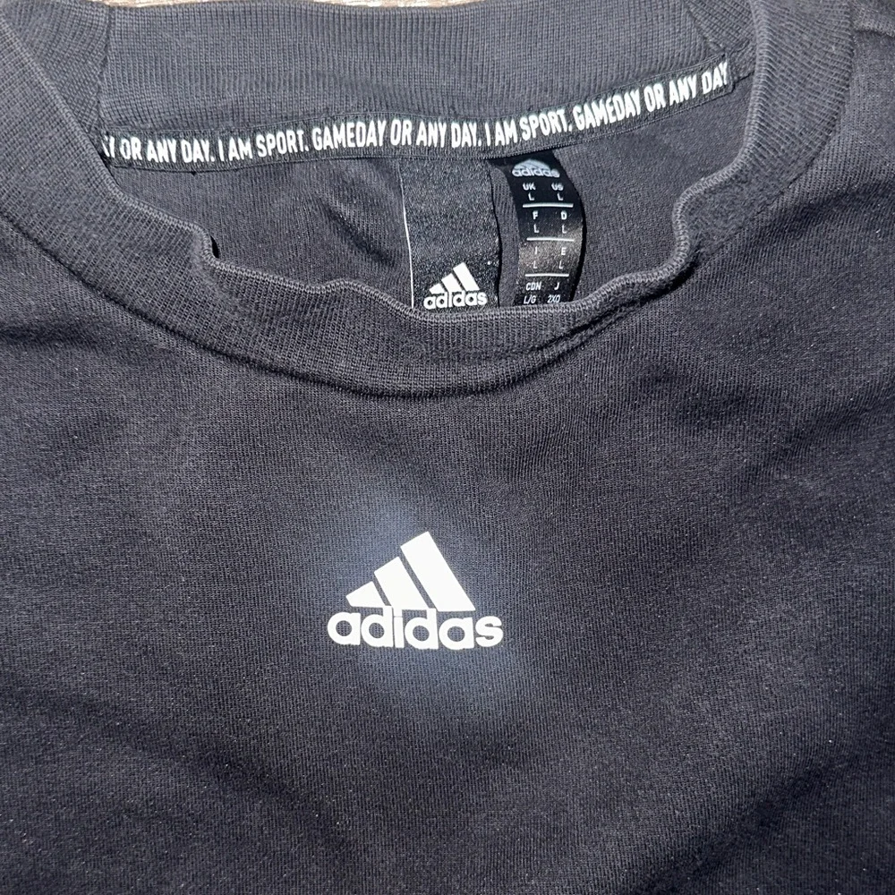adidas Black Crewneck Sweatshirt with White Logo